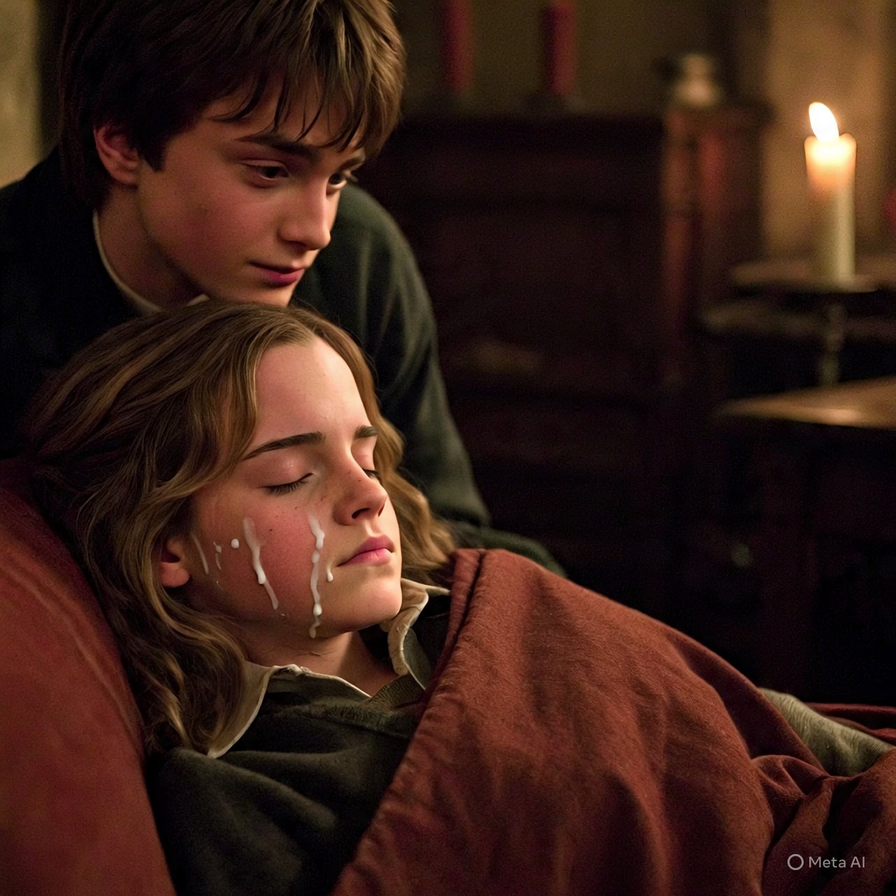 w9JFpwAv Harry had fun when Hermione was sleeping (Harry se divertiu enquanto Hermione dormia) 02.jpg
